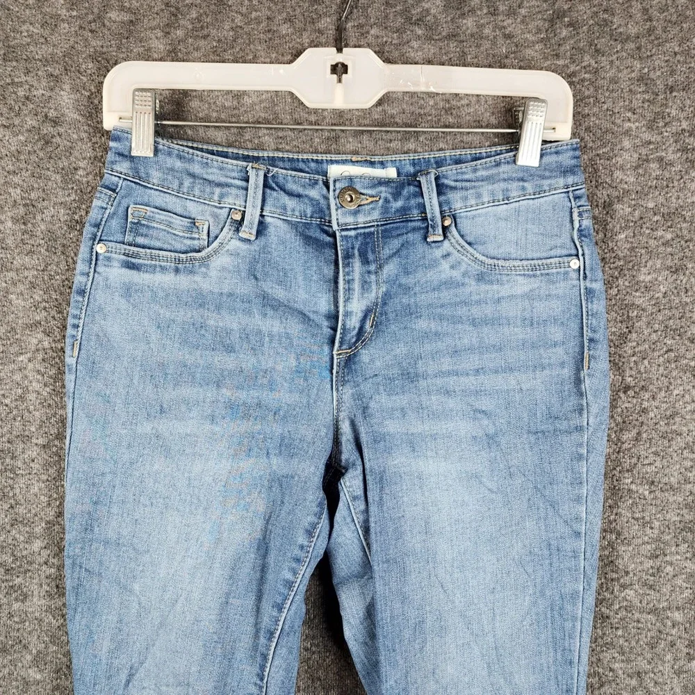 Jessica Simpson Kiss Me Super Skinny Jeans Womens 27 Blue Medium Wash Raw Hem